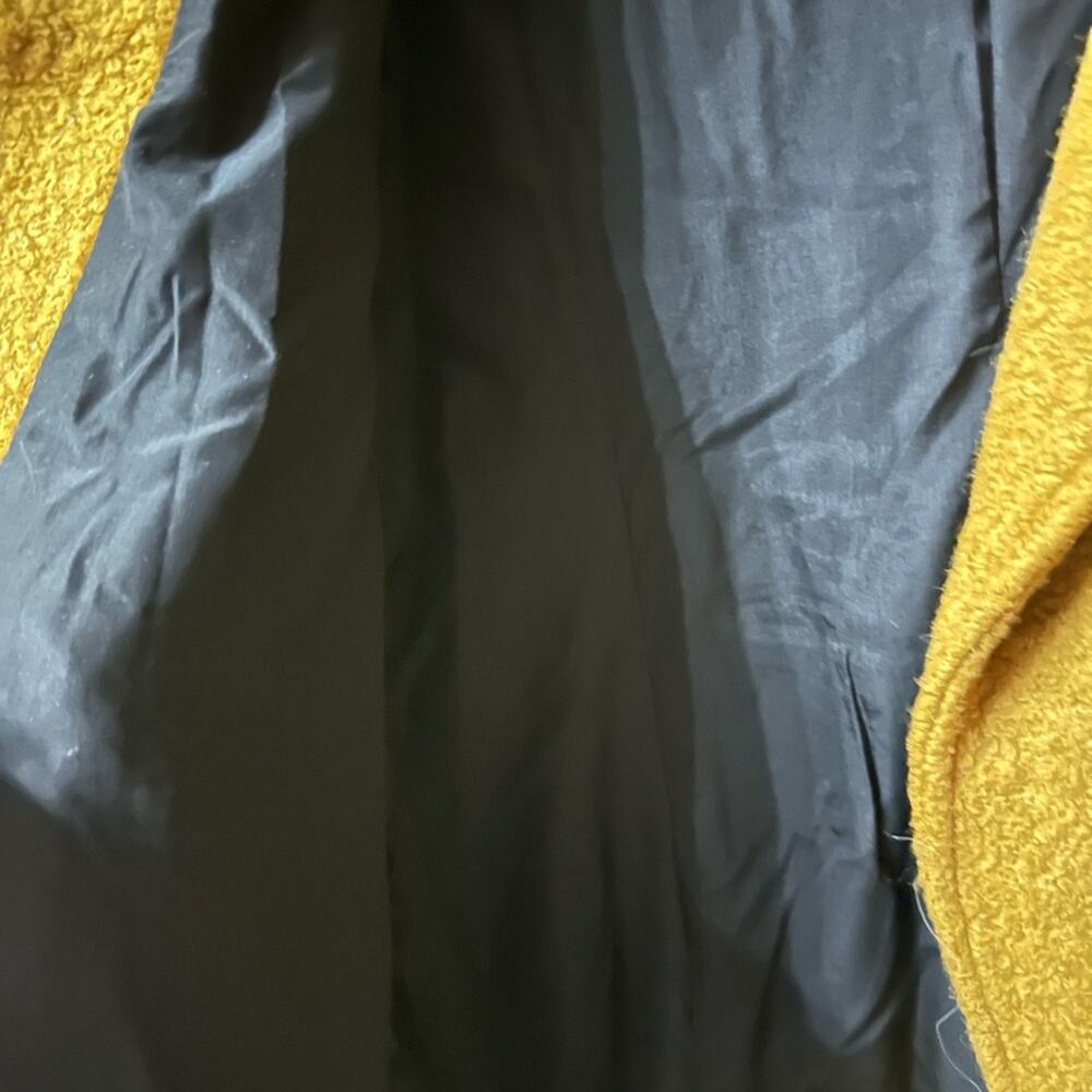 Anthropologie Cartonnier Mustard Wool Blend Moto Jacket Boho Cozy Size Small - Picture 10 of 11